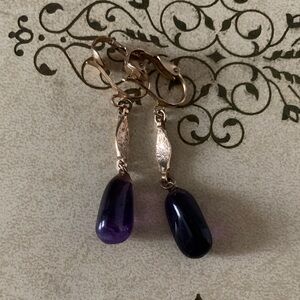 Amethyst Clip On Earrings